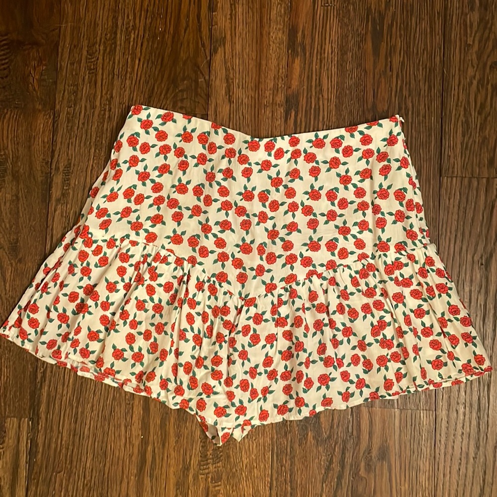 zara floral skort